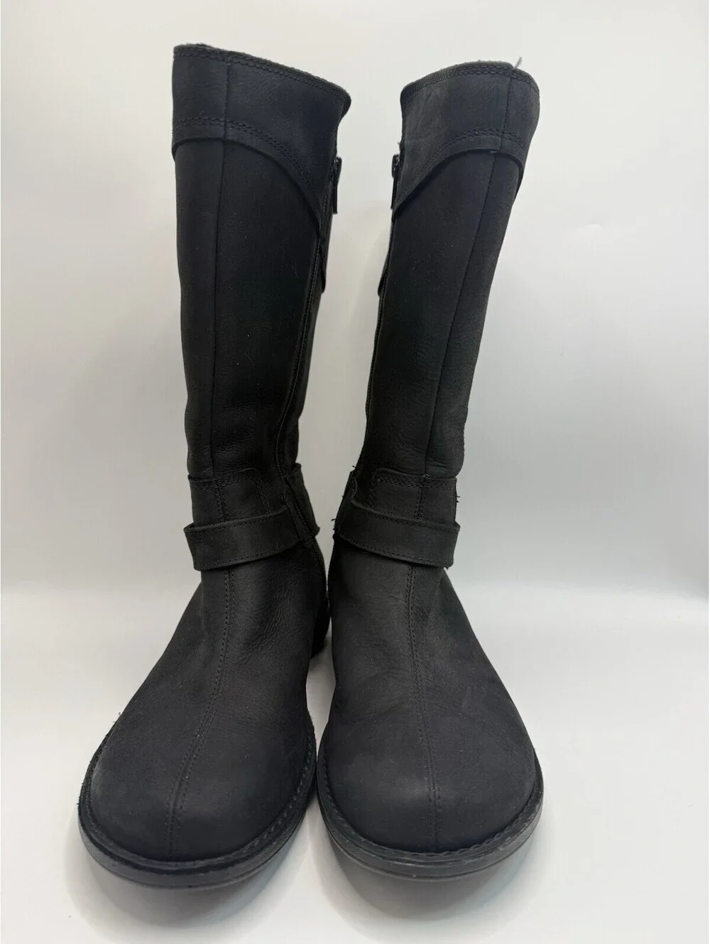Merrell Captiva Boots Womens Sz 7 Black Leather Buckle Strap Side Zip Calf NWOB